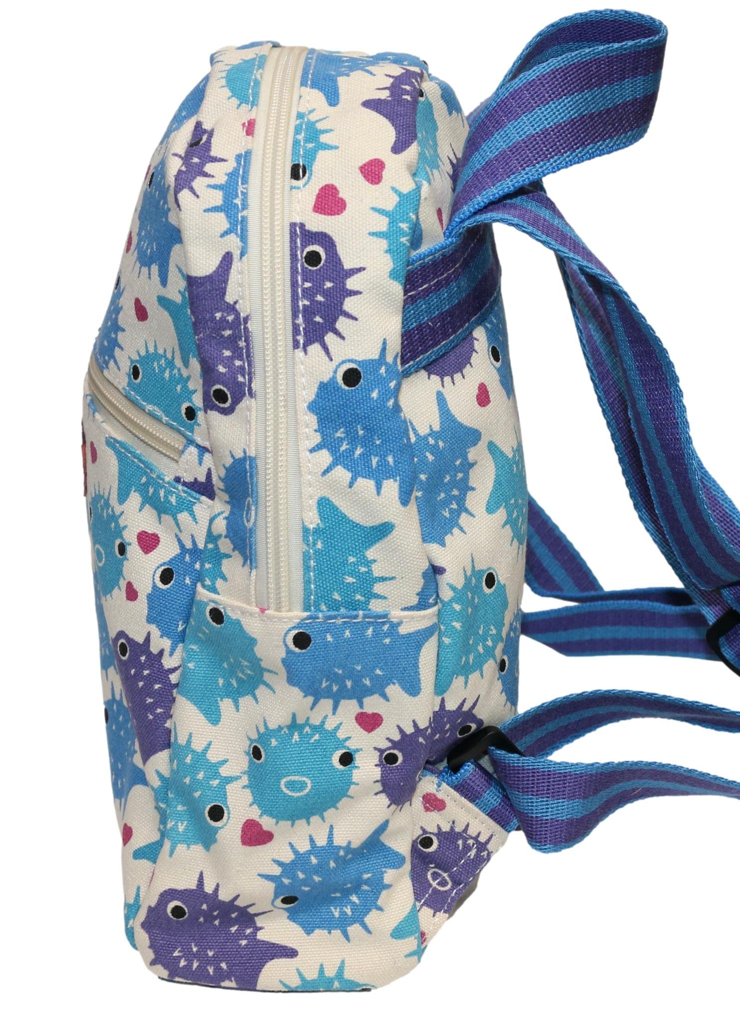 Bungalow 360 Mini Backpack for Adults - Small Puffer Fish Design, Lightweight & Water-Resistant - Perfect for Travel, Hiking & Everyday Use