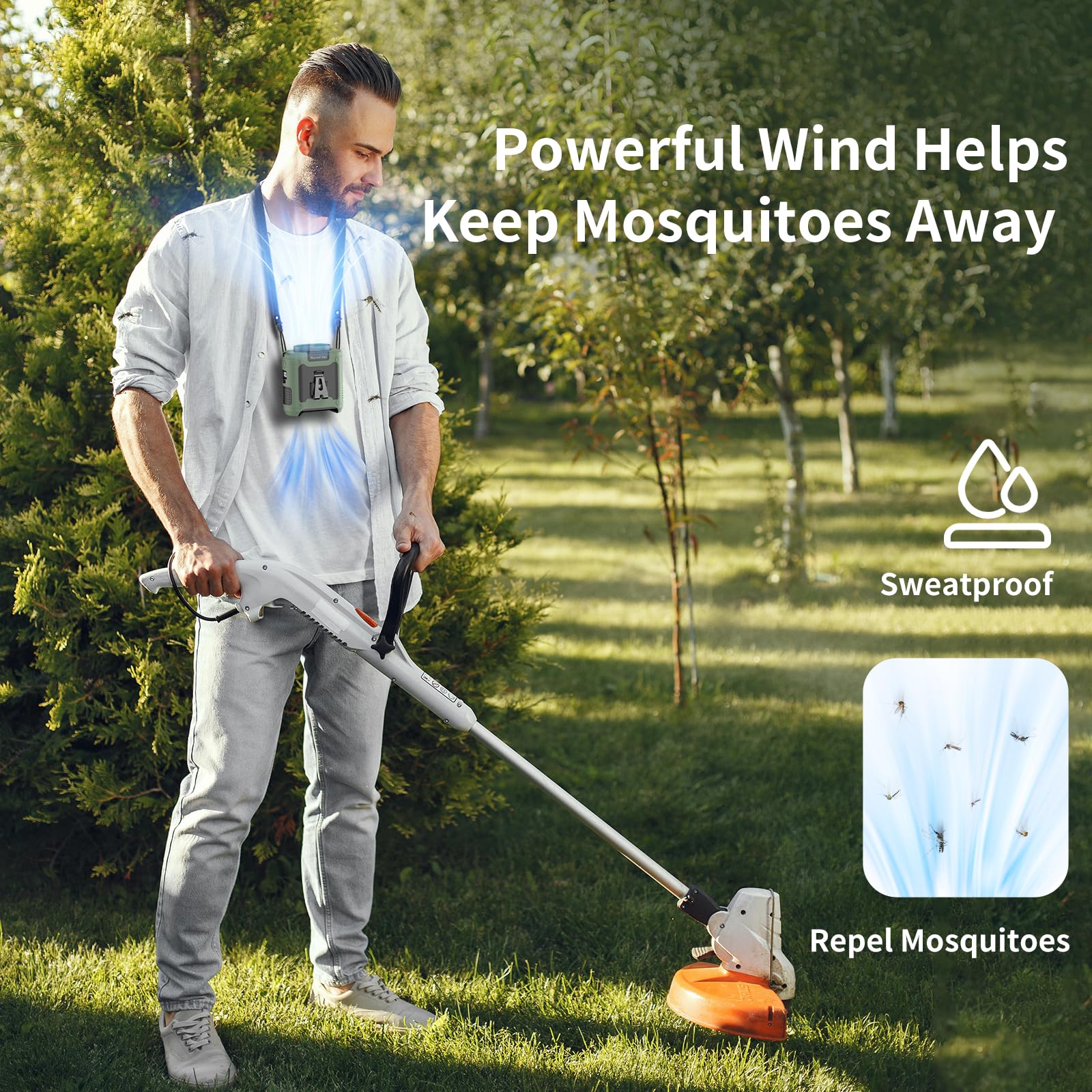 10000mAh Rechargeable Portable Waist Fan - Hands-Free Wearable Belt Fan with 5 Speed Settings & LED Flashlight - 40H Cooling for Outdoor Activities, Camping, Hiking, Travel, Sports, and Work