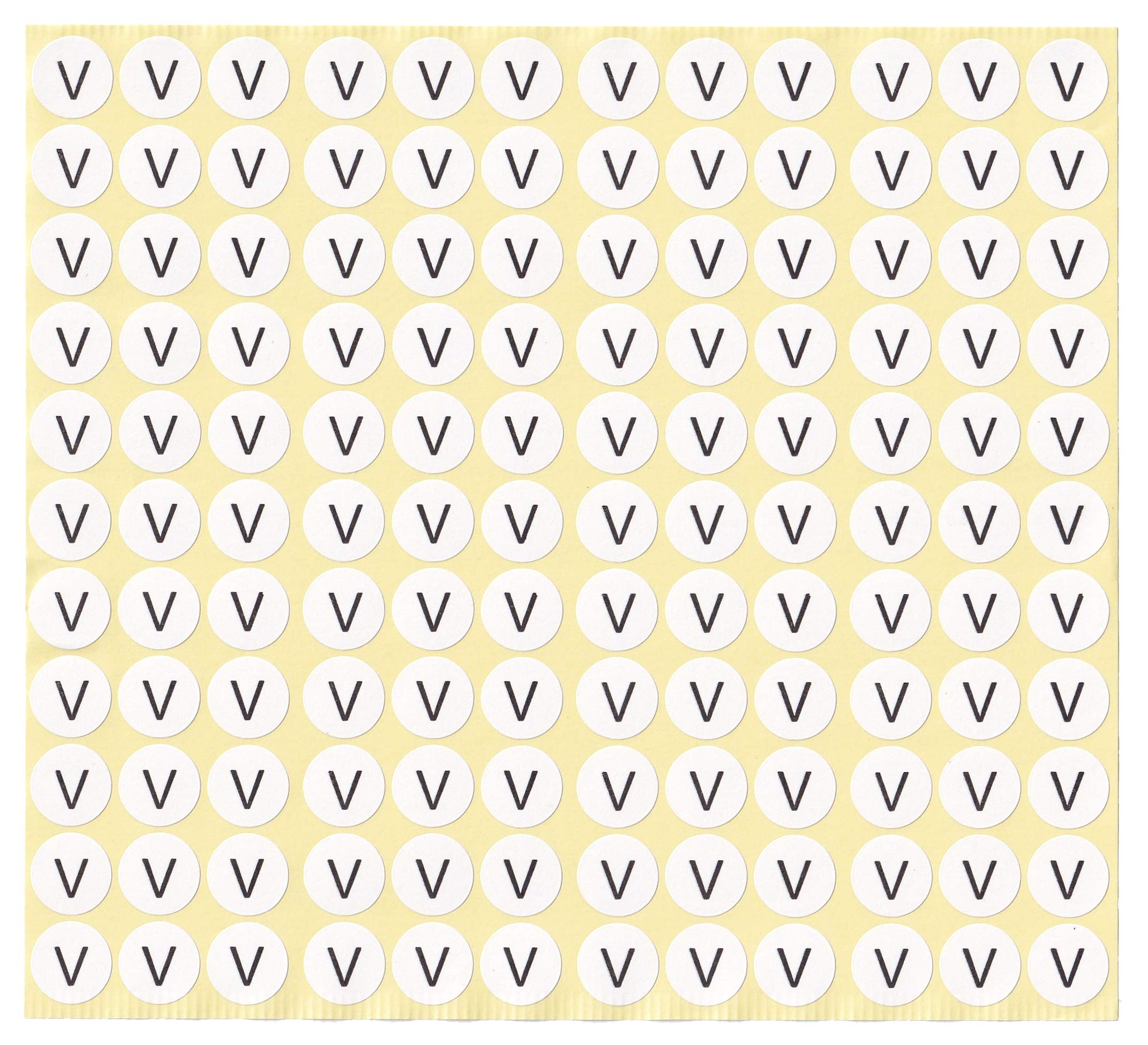 DealzEpic - Letter V Alphabet Stickers - Small Round Self-Adhesive Paper Labels (15 Sheets) - Perfect for Scrapbooking, DIY Crafts, and School Projects