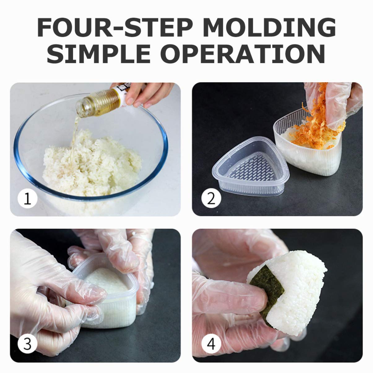 DOITOOL 3-Piece Sushi Maker Kit - Rice Ball Mold, Triangle Onigiri Maker & Bento DIY Tool for Homemade Sushi, Nigiri & Onigiri | Perfect for Lunch Boxes, Picnics & Japanese-Themed Parties (PP Material)