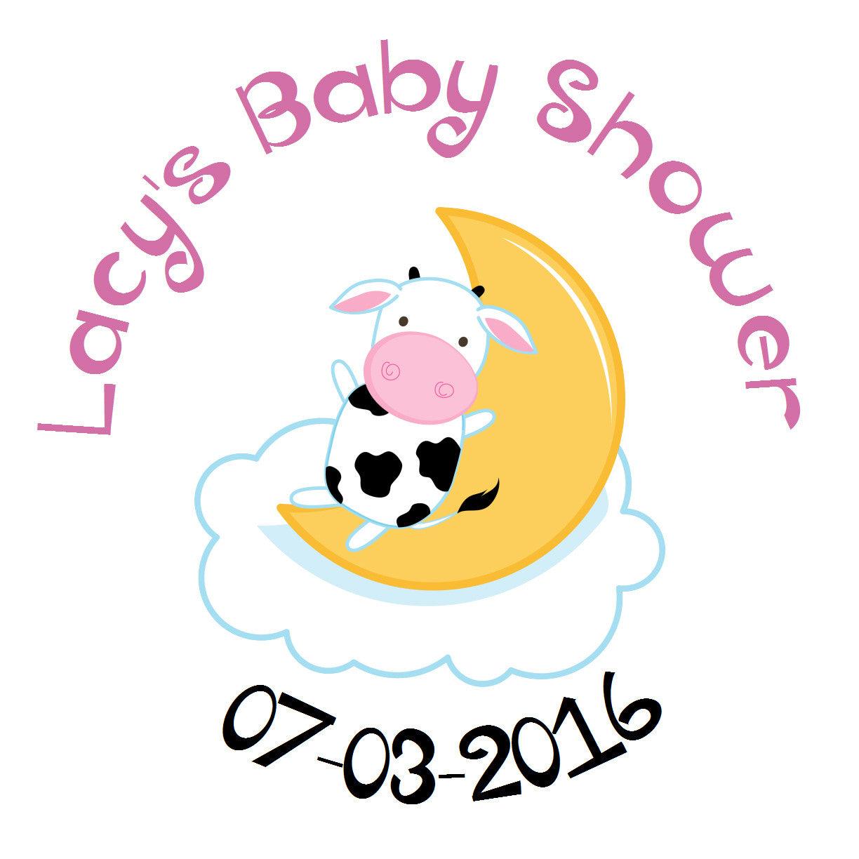 Moon Cow Nursery Rhymes Baby Shower Stickers - Multiple Sizes for Nursery Decor, Birthday Party Favors & Scrapbooking