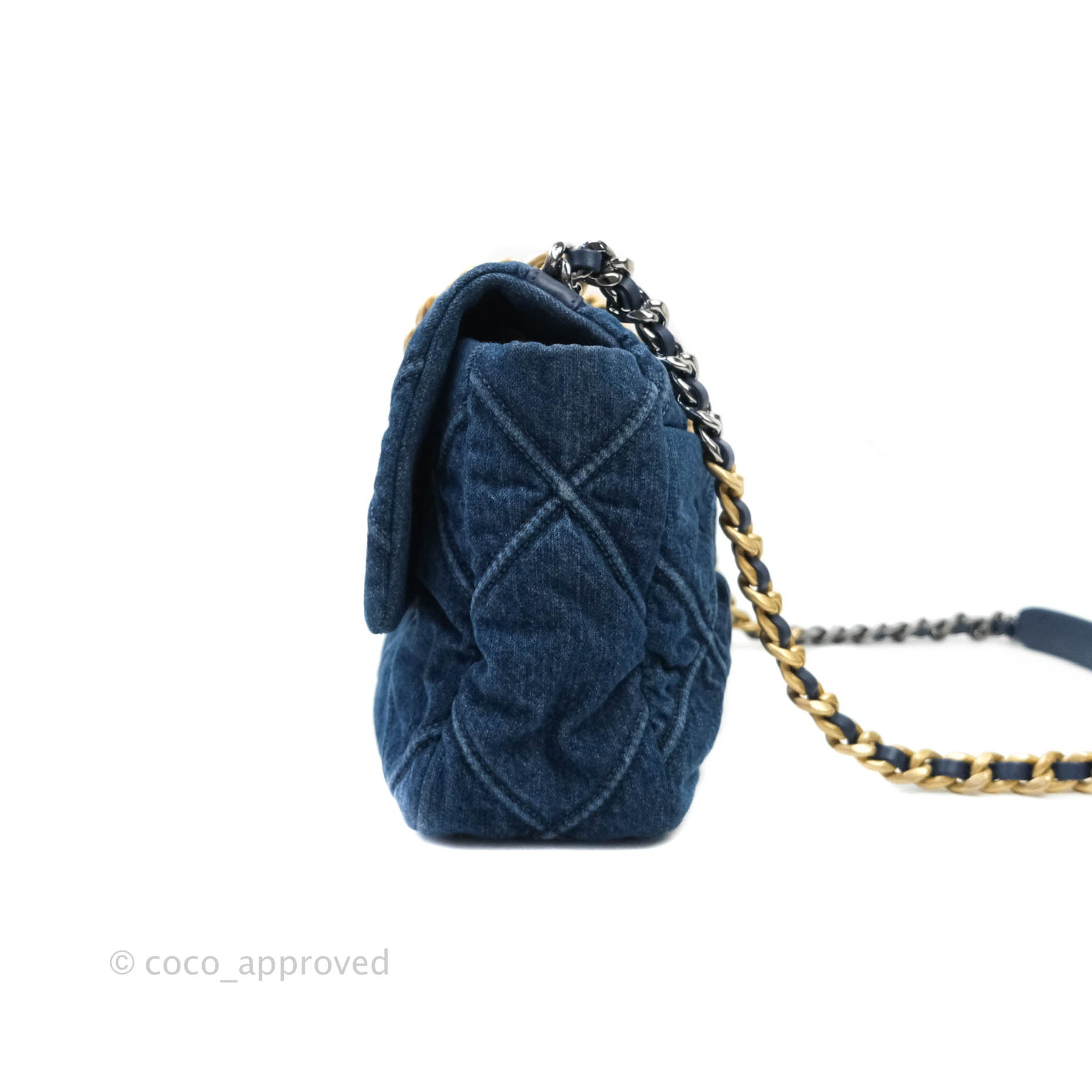 Chanel 19 Medium Flap Bag in Dark Denim with Mixed Hardware - Luxury Designer Handbag for Women, Perfect for Work, Travel & Evening Events