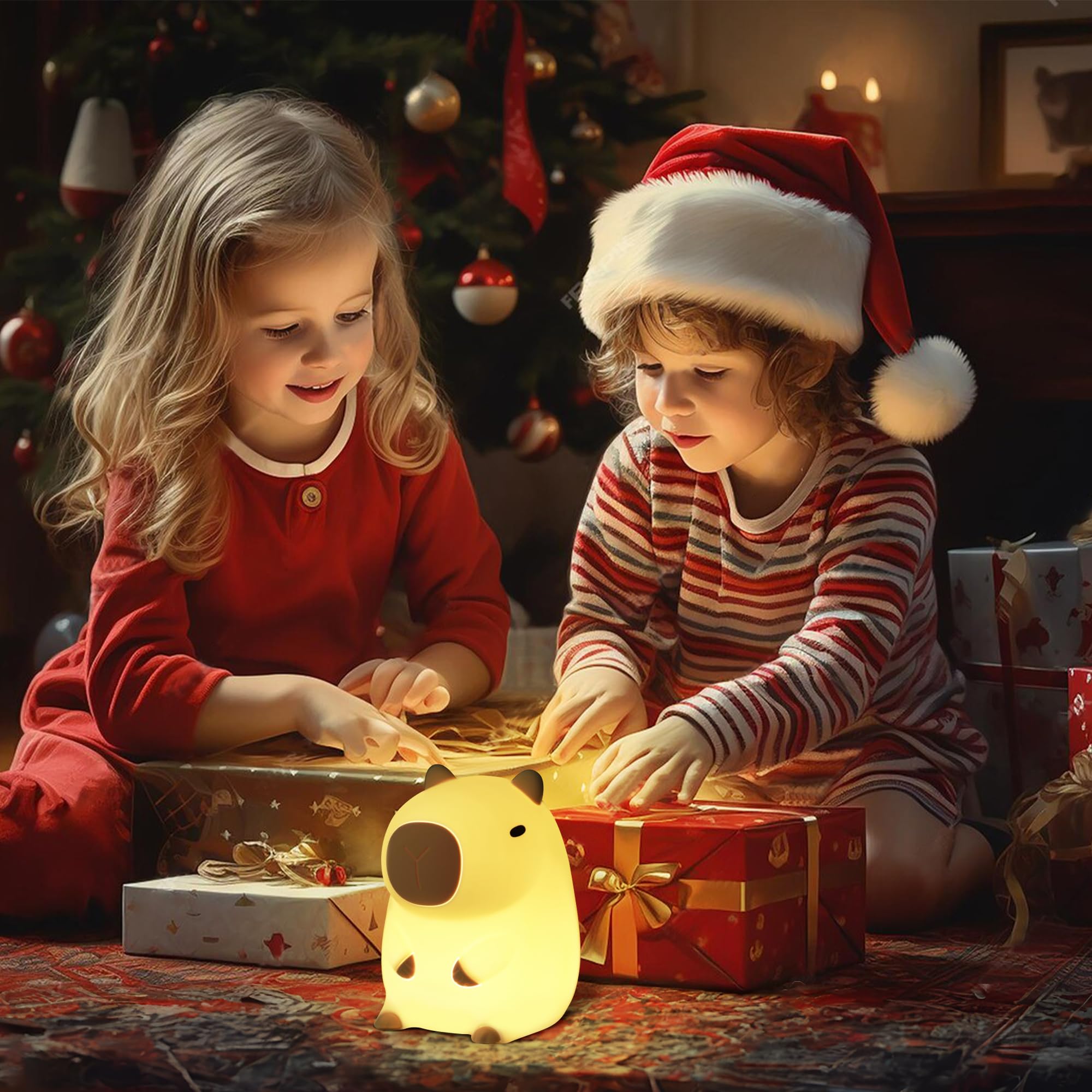**Capybara Night Light for Kids - Soft Silicone LED Touch Lamp, Cute Nursery Nightlight for Boys & Girls - Perfect Bedroom Decor & Christmas Birthday Gift (Ideal for Bedtime, Nursery, and Kids' Rooms)**