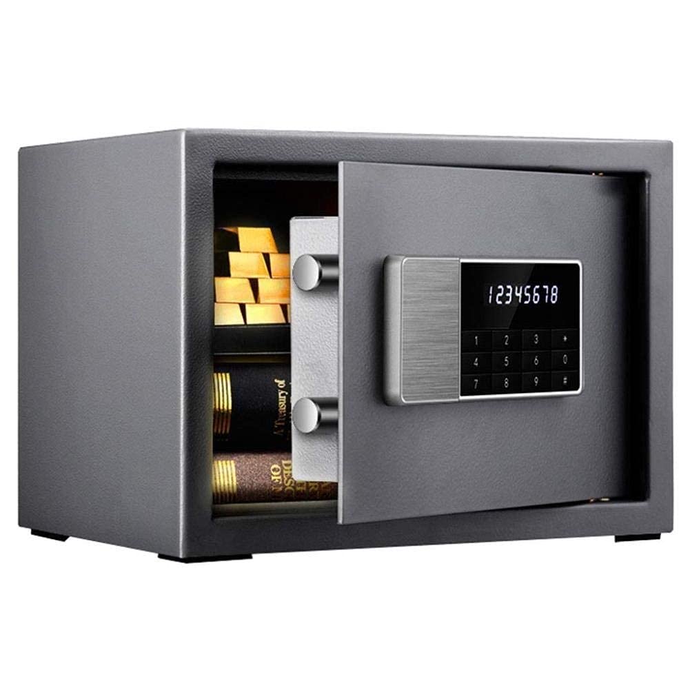 High Security Steel Lock Box - 35X25X25cm Home & Office Safe for Cash, Jewelry, Documents - Durable Money Safe for Hotel, Business & Personal Use (Theft Protection & Fire Resistant)