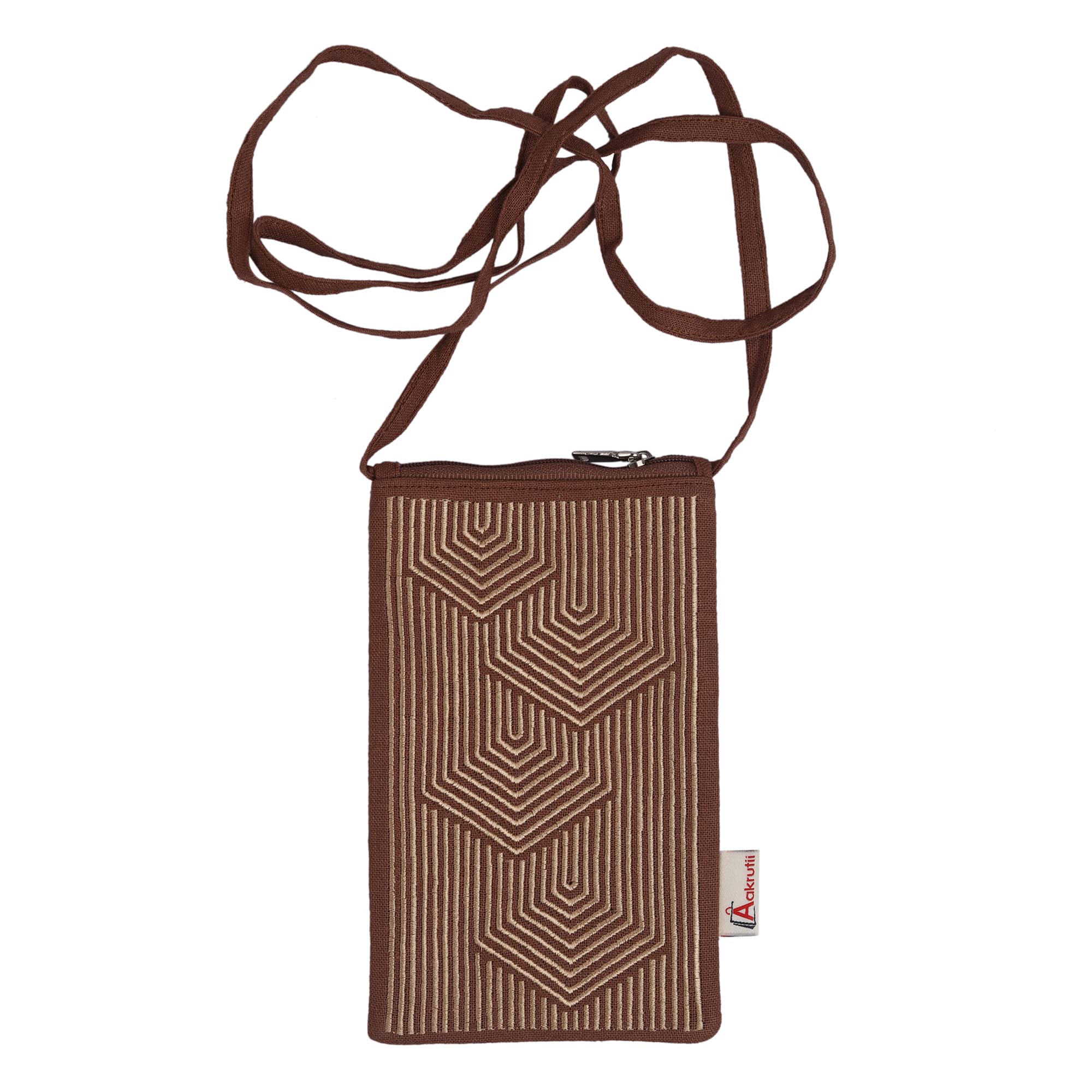 Aakrutii Handmade Women's Embroidery Cotton Crossbody Phone Purse - Eco-Friendly Small Sling Bag for Phone Holder & Essentials | Perfect for Shopping, Travel & Daily Use