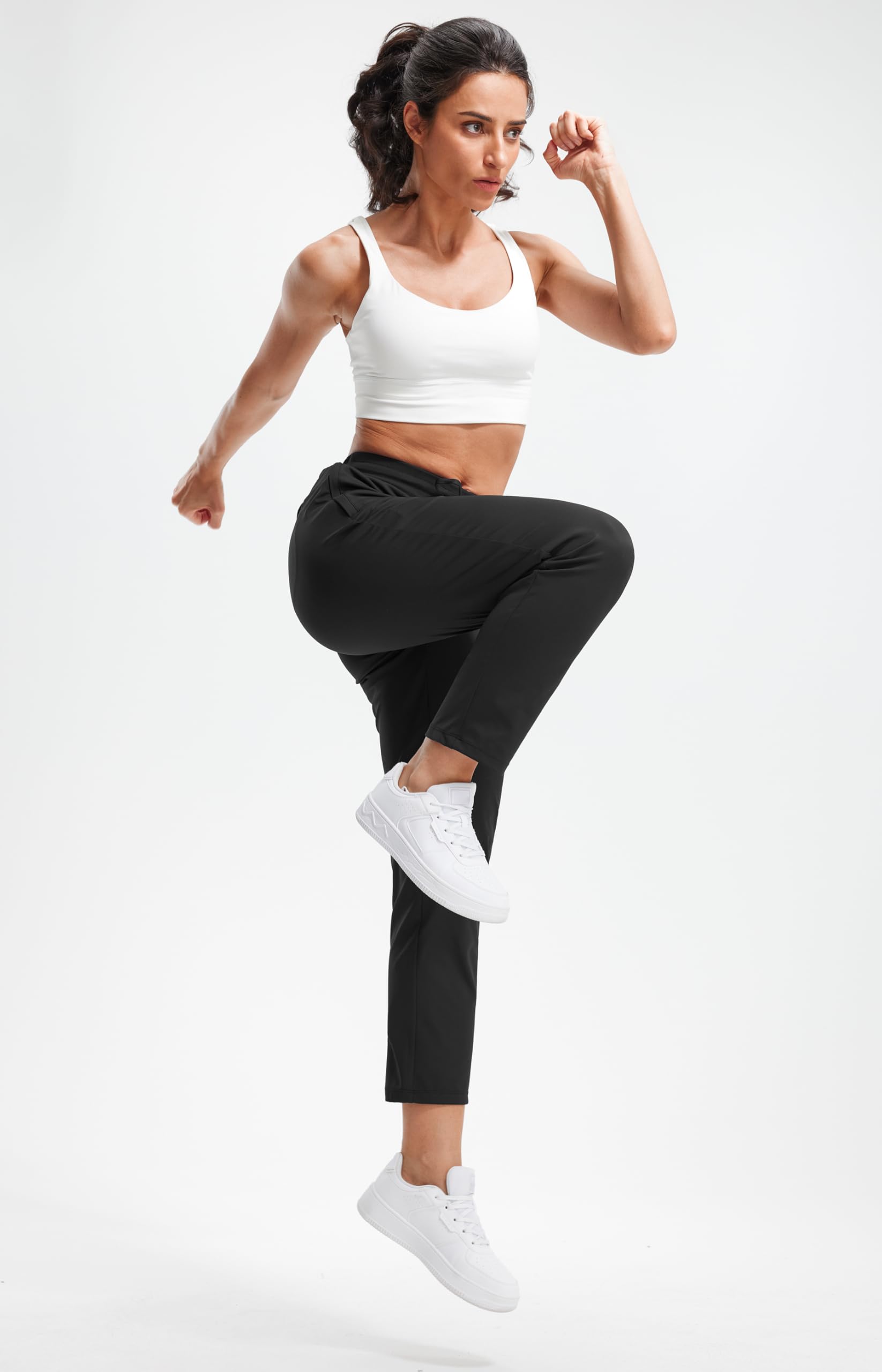 Libin Women's 4-Way Stretch Golf Pants - 7/8 Length Ankle Joggers with Zipper Pockets - Yoga, Athletic & Workout Pants - Perfect for Golf, Running, Gym & Casual Wear