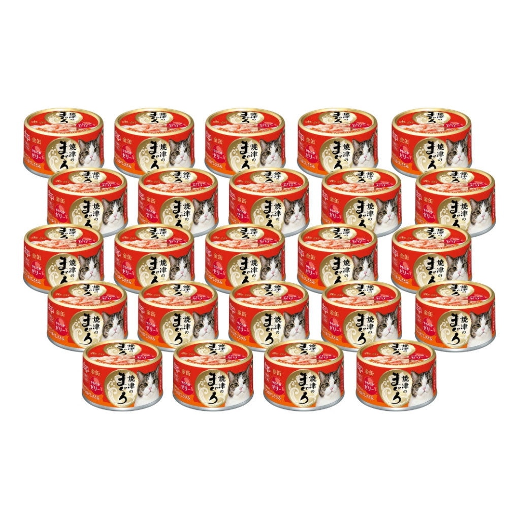 24-Pack Aixia Yaizu No Maguro Wet Canned Cat Food 70g - Rich Sauce Thin Jelly Tuna Fillet for Adult & Senior Cats - Perfect for Mealtime, Travel & Emergency Pet Food Supply