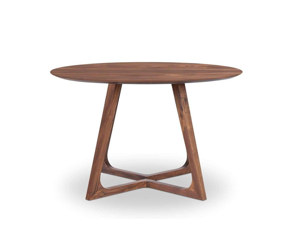 Modern Round Dining Table for 4-6 People - Solid Wood Kitchen Table with Tempered Glass Top - Perfect for Small Spaces, Breakfast Nook, and Apartment Dining Areas