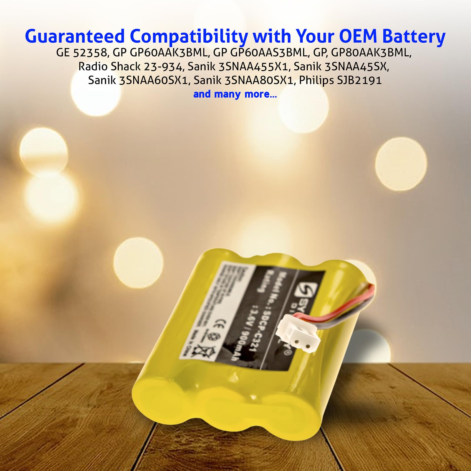 Synergy Digital Sanik 3SN-AA60-S-X1 Cordless Phone Combo Pack with 3 UL116 Batteries - Perfect for Home & Office Communication