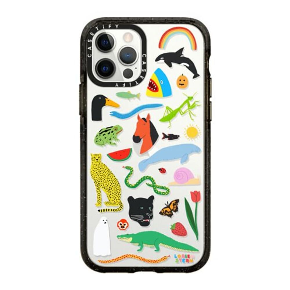 CASETiFY Impact Case for iPhone 12 & iPhone 12 Pro - Lorien Stern Beautiful Planet Design - Clear Black Protective Phone Cover - Perfect for Everyday Use & Outdoor Activities