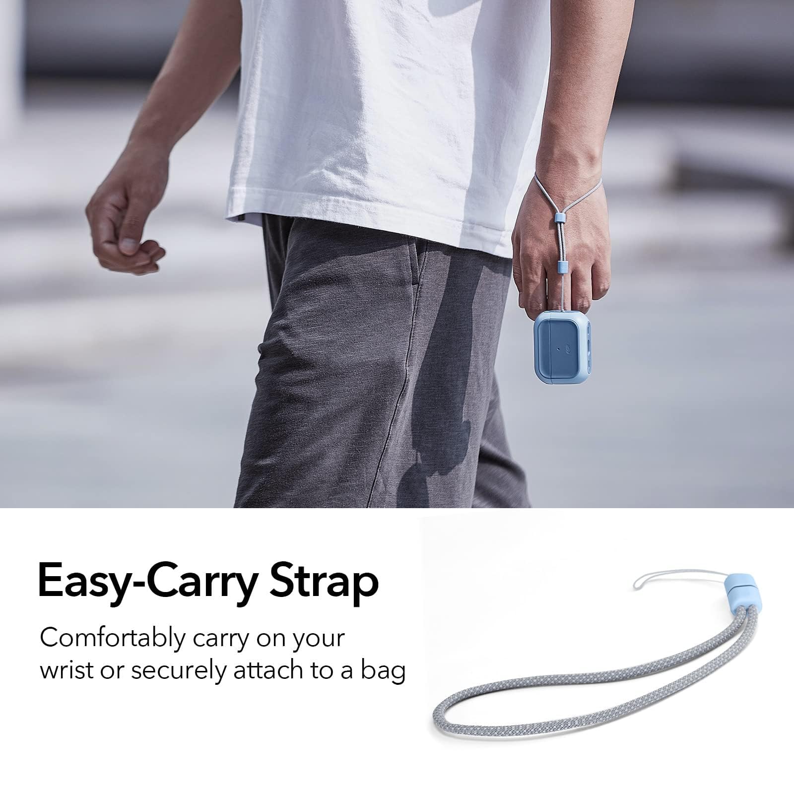 ESR HaloLock AirPods Pro 2 Case - Compatible with AirPods Pro 2nd & 1st Gen (2023/2022/2019), MagSafe Case Cover with Lanyard & Full Drop Protection - Navy Blue - Perfect for Gym, Travel & Everyday Use