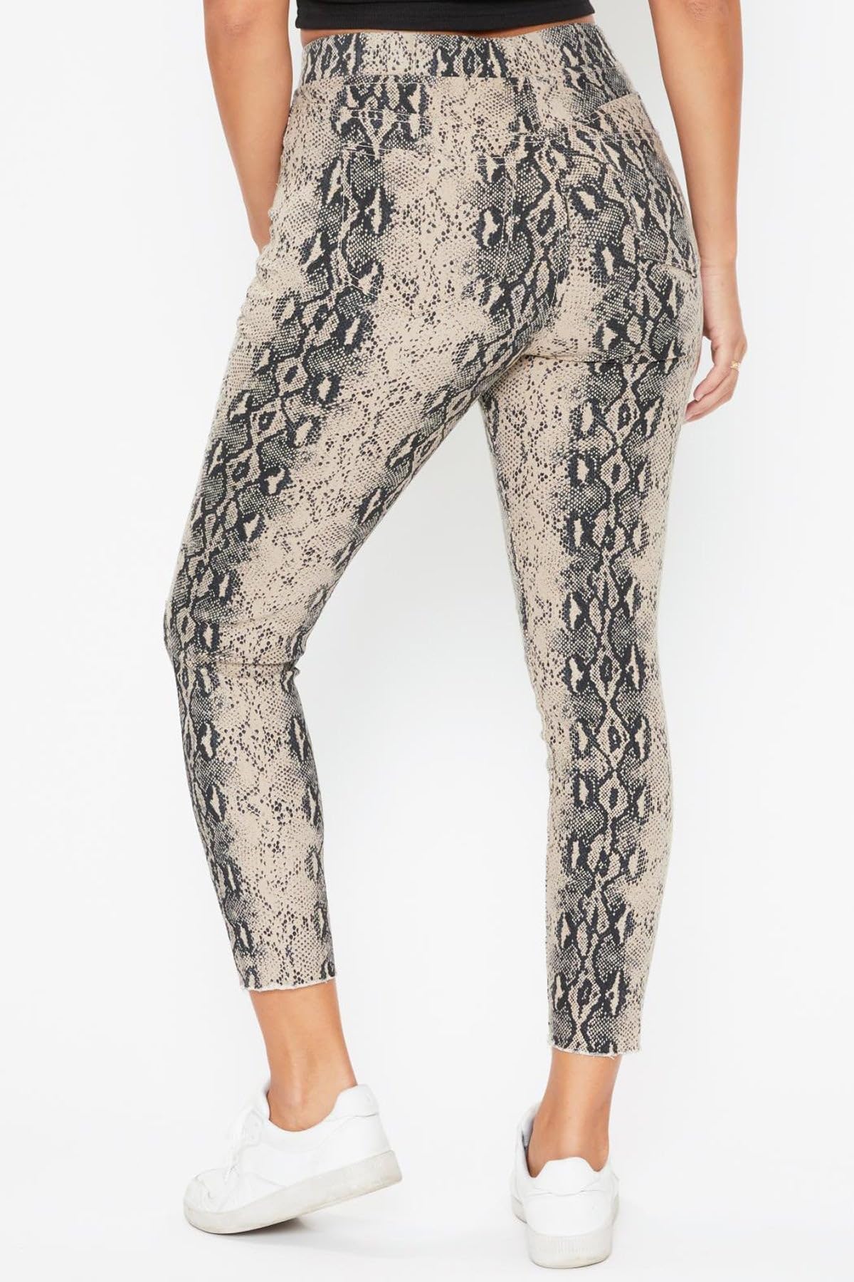 YMI Women's Distressed Denim Jogger Pants - High Waisted Ankle-Length Casual Lounge Pants for Everyday Wear, Running Errands & Street Style Outfits