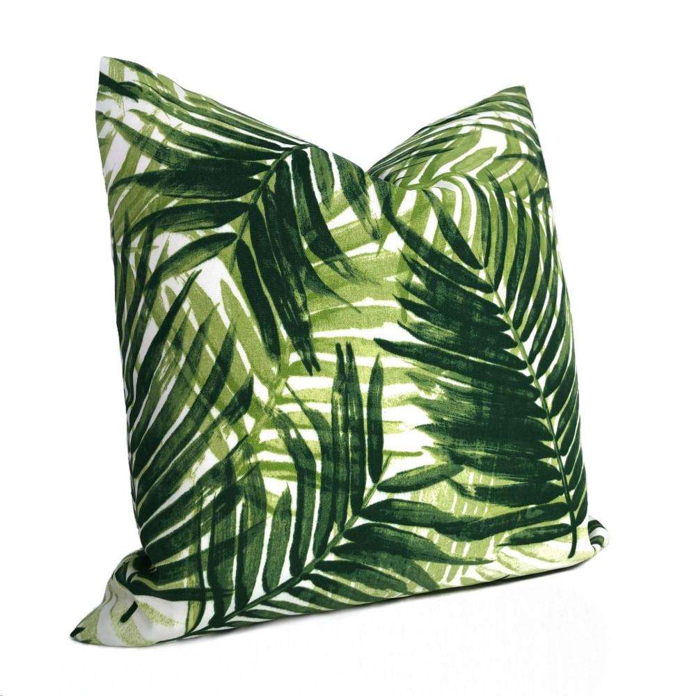 Tommy Bahama Tropical Palm Leaves Pillow Cover - Green Cream Botanical Print for Indoor & Outdoor Use - Perfect for Patio, Porch, Living Room & Bedroom Decor