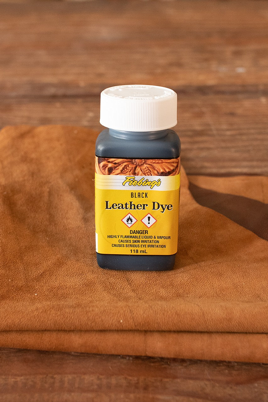 Fiebing's Suede Leather Dye - 4 oz (118 ml) Black - Professional Leather Repair & Restoration for Shoes, Bags, Jackets & Furniture