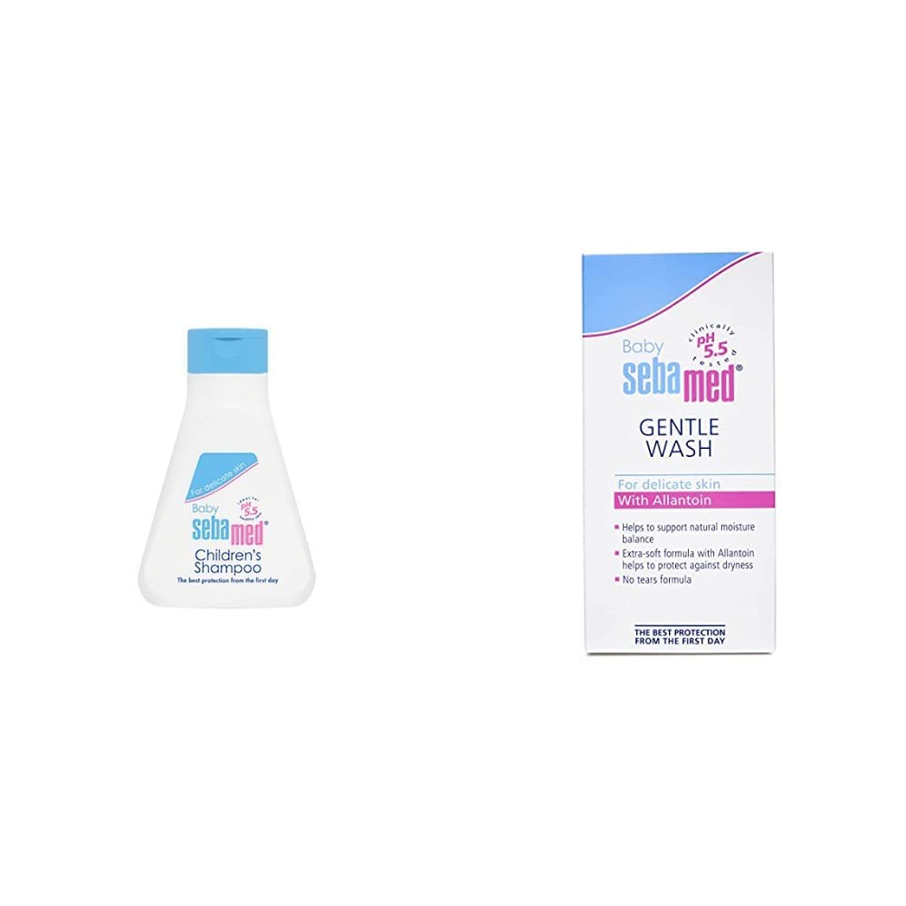Sebamed Gentle Baby Shampoo & Wash Set - 50ml Each - pH 5.5 Balanced for Sensitive Skin - Tear-Free Formula for Newborns & Kids - Perfect for Bath Time & Daily Baby Care Routine