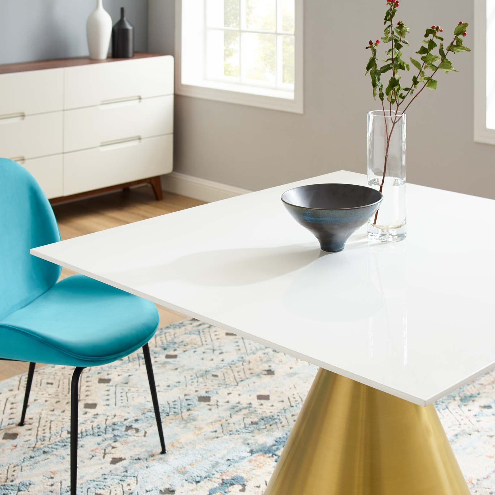 Tupelo 47 Inch Square Dining Table - Modern Farmhouse Style for Kitchen, Dining Room & Outdoor Entertaining