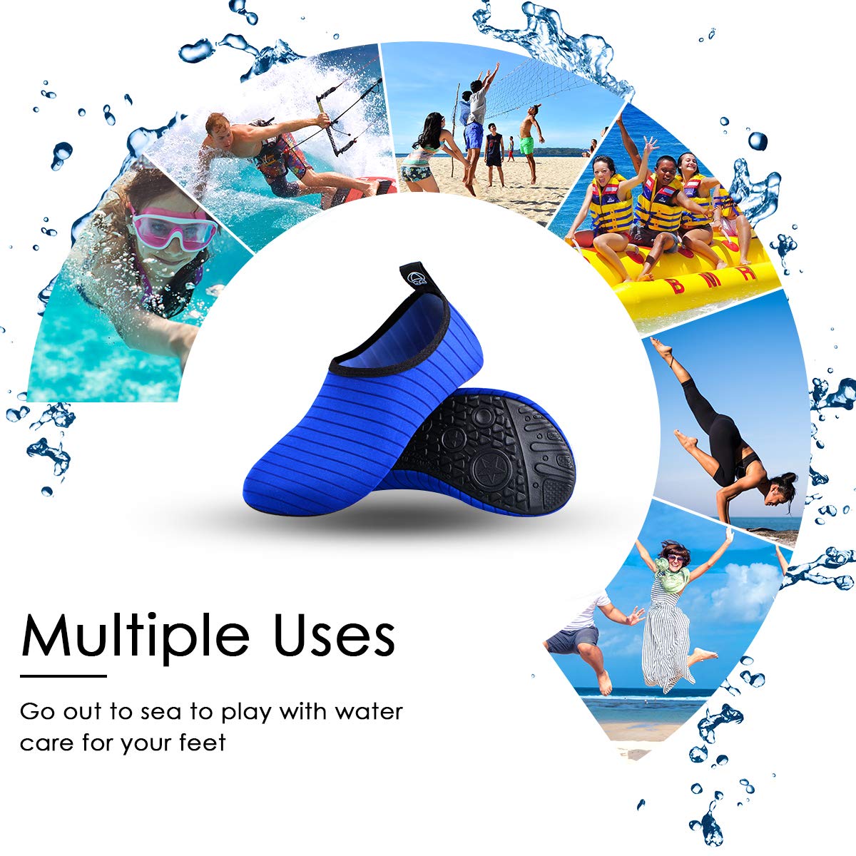 **Quick-Dry Water Shoes for Women & Men - Lightweight Aqua Socks for Swimming, Beach, Surfing, Yoga & Outdoor Activities - Perfect for Pool, Gym & Travel**