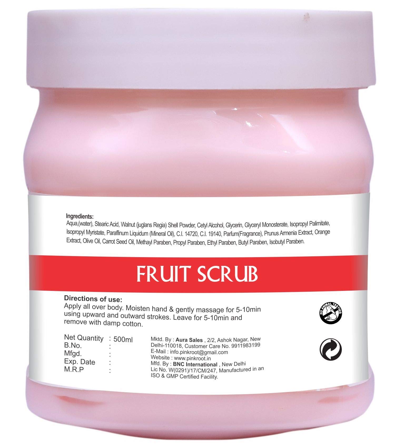 Organic Pink Root Aloe Vera Face Mask & Fruit Scrub Set - 500gm Each for Hydrating, Exfoliating & Brightening Skin | Perfect for Spa Day, Self-Care Routine & Glowing Skin Treatment