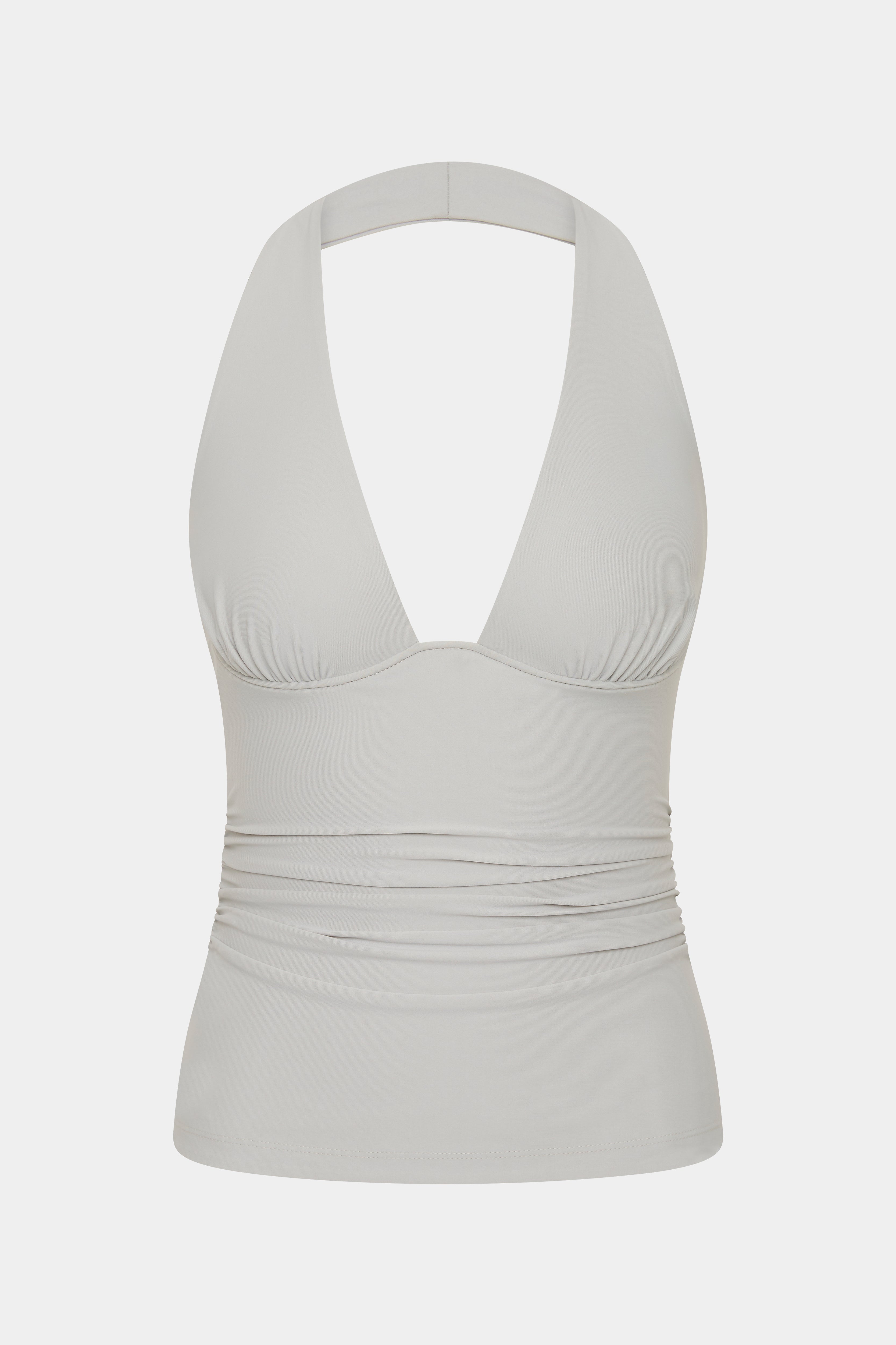Elm Halter Top for Women - Grey Blue Summer Fashion - Perfect for Beach, Parties & Casual Outings