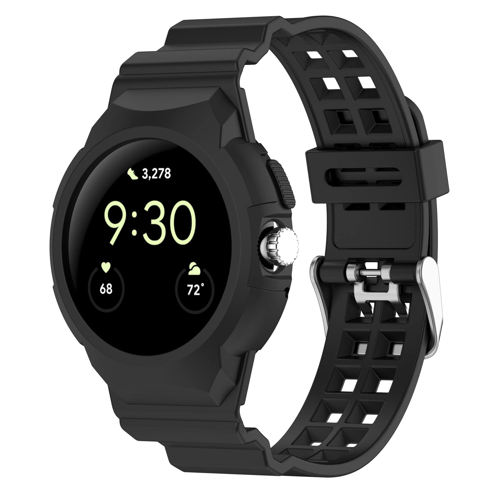 LOKEKE Google Pixel Watch Replacement Band - Soft Silicone Wrist Strap for Google Pixel Watch (Black) | Perfect for Workouts, Swimming & Everyday Wear