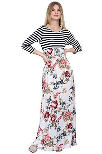 Stripe/Ivory Rose