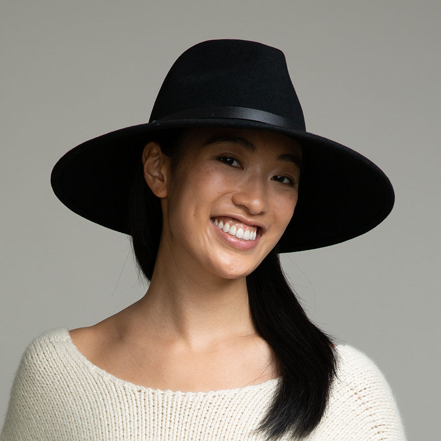 Stylish Emmanuelle Wool Felt Fedora Hat for Women - Classic Wide Brim Winter Fashion Accessory - Perfect for Outdoor Activities, Travel, and Casual Wear