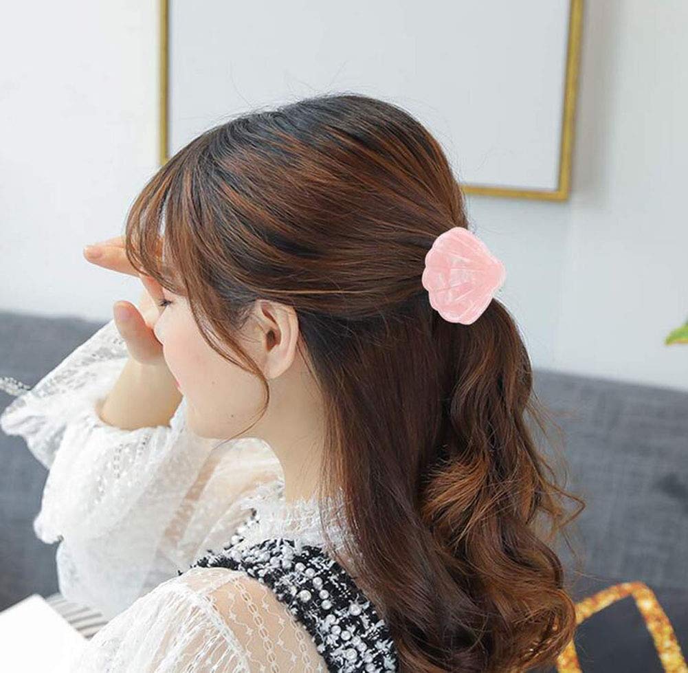 6PCS Mini Shell Hair Clips for Women - Cute Resin Hair Claws for Beach & Party
