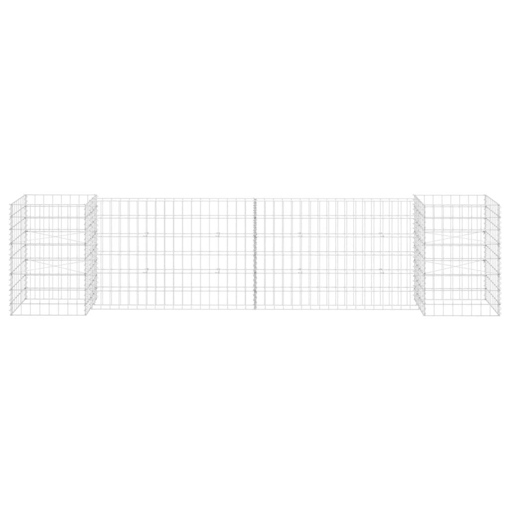 CHARMMA Gabion Cages - Heavy Duty H-Shaped Steel Wire Gabion Basket Wall, Silver Finish, 102.4