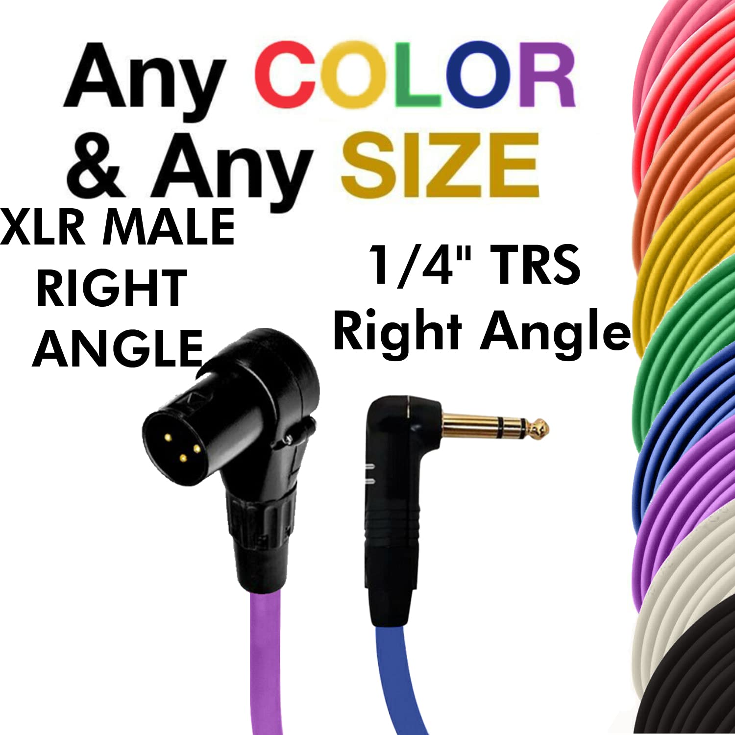 Coluber Cable 200ft Right Angle XLR Male to Right Angle 1/4