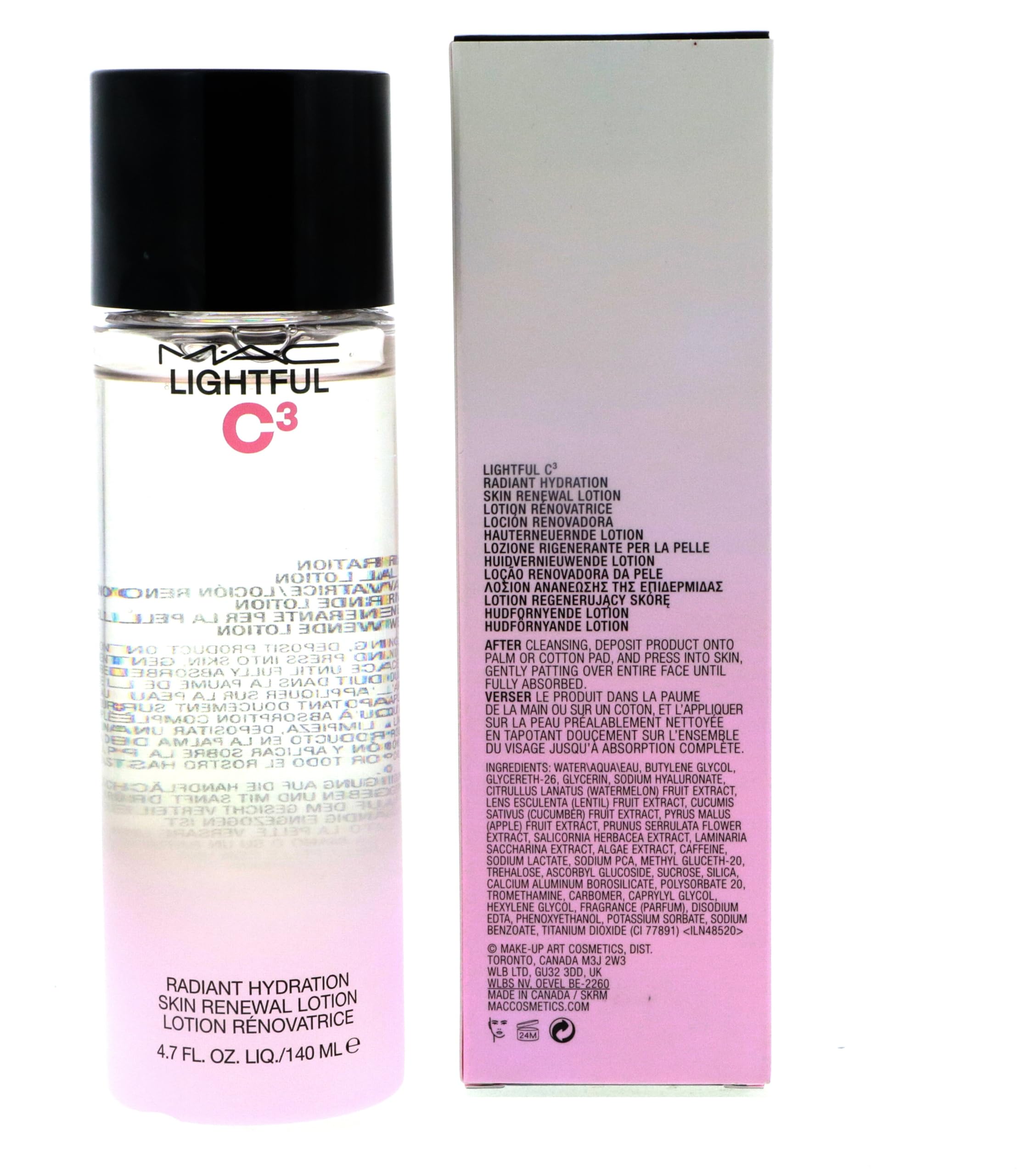 M.A.C Cosmetics Lightful C3 Radiant Hydration Skin Renewal Lotion - Brightening & Moisturizing Face Cream for Dull Skin | Day & Night Skincare Routine
