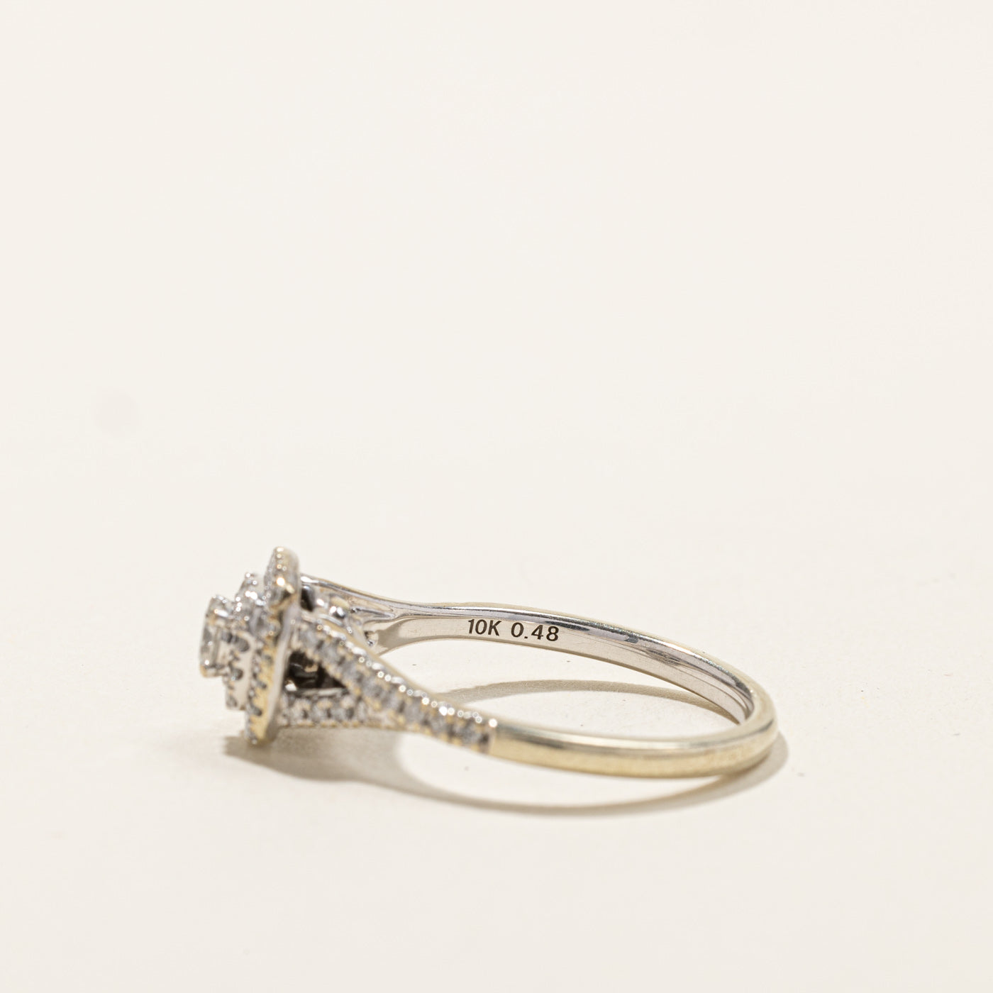 Halo Diamond Engagement Ring 0.48ctw Size 7.25 - Sparkling Round Cut Wedding Band for Proposal, Anniversary & Bridal Jewelry Gift