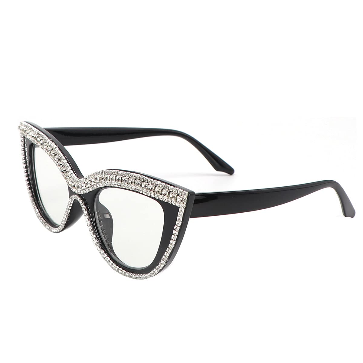 Sparkling Cat Eye Reading Glasses with Rhinestones - Blue Light Blocking Magnifying Readers for Women - Perfect for Reading, Computer Work & Fashion Accessories