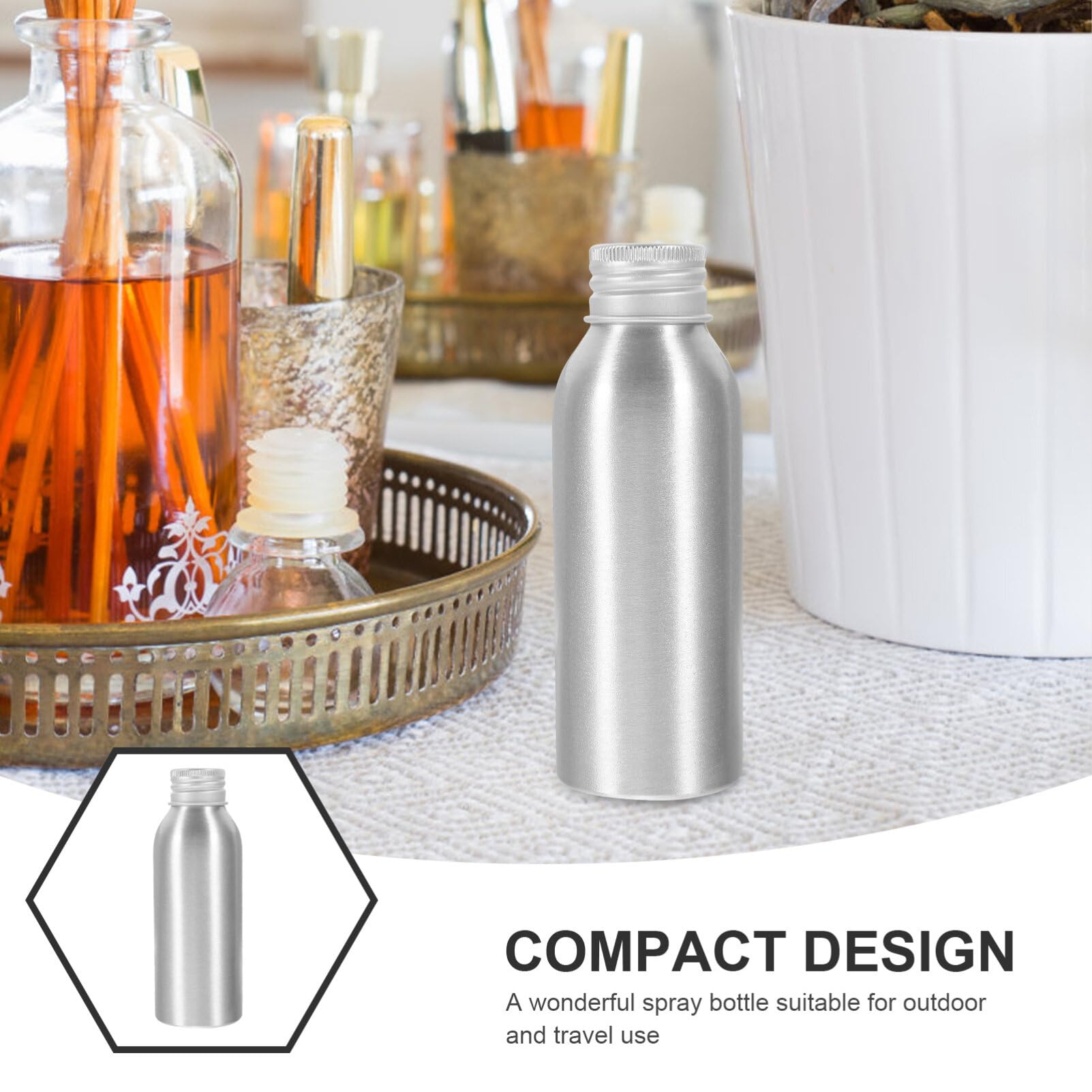 Yardwe 3-Pack Refillable Aluminum Bottles with Screw Caps - Essential Oil Containers, Perfume Bottles & Lotion Dispensers for Travel, DIY Cosmetics & Sample Storage | Leakproof & Reusable