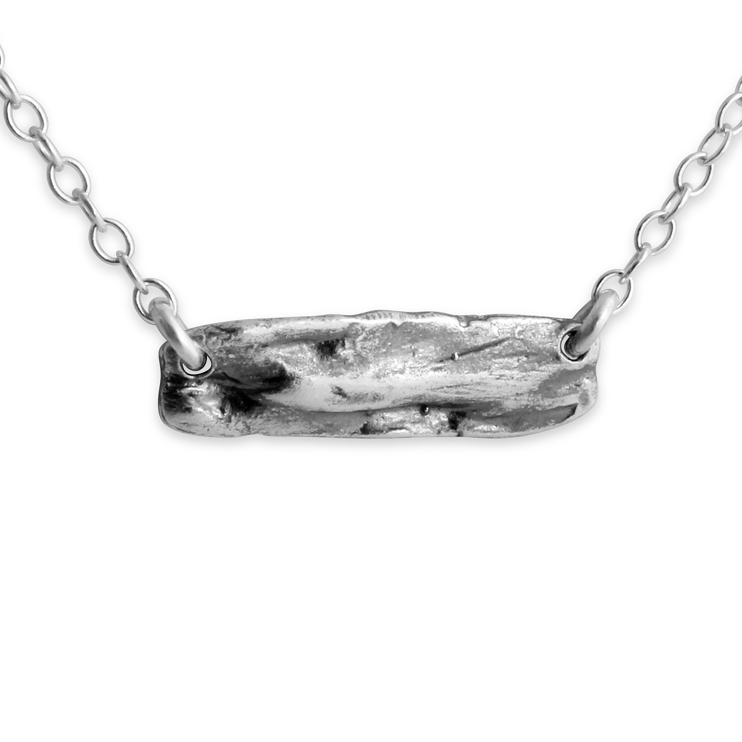 925 Silver Karma Bar Necklace - Elegant Sideways Charm Pendant for Daily Wear