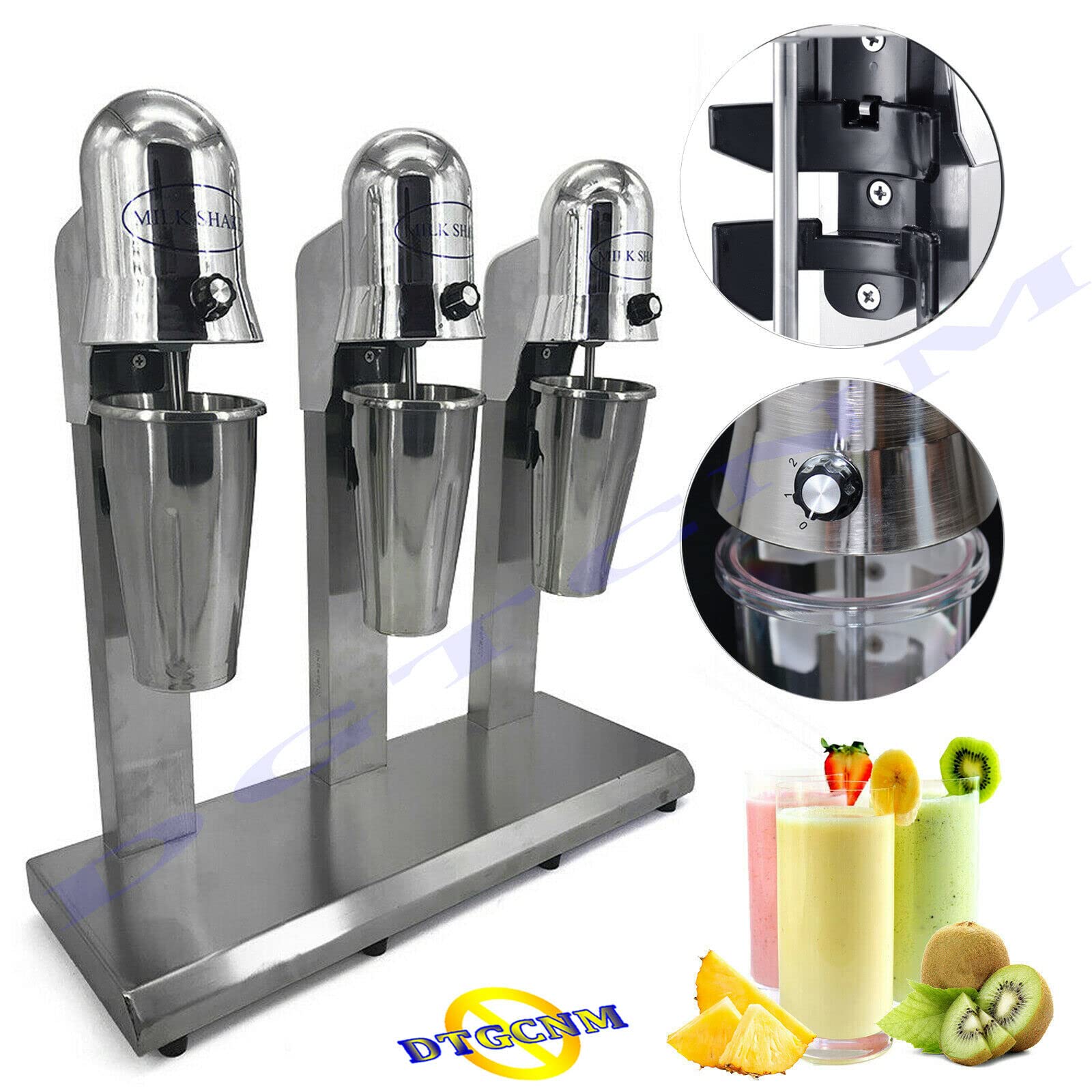 540W Commercial Milk Shaker Machine - Stainless Steel 3-Head Drink Mixer with Cup for Milk Tea & Smoothies (18000 RPM, 110V) - Perfect for Bubble Tea Shops, Coffee Houses & Home Bars
