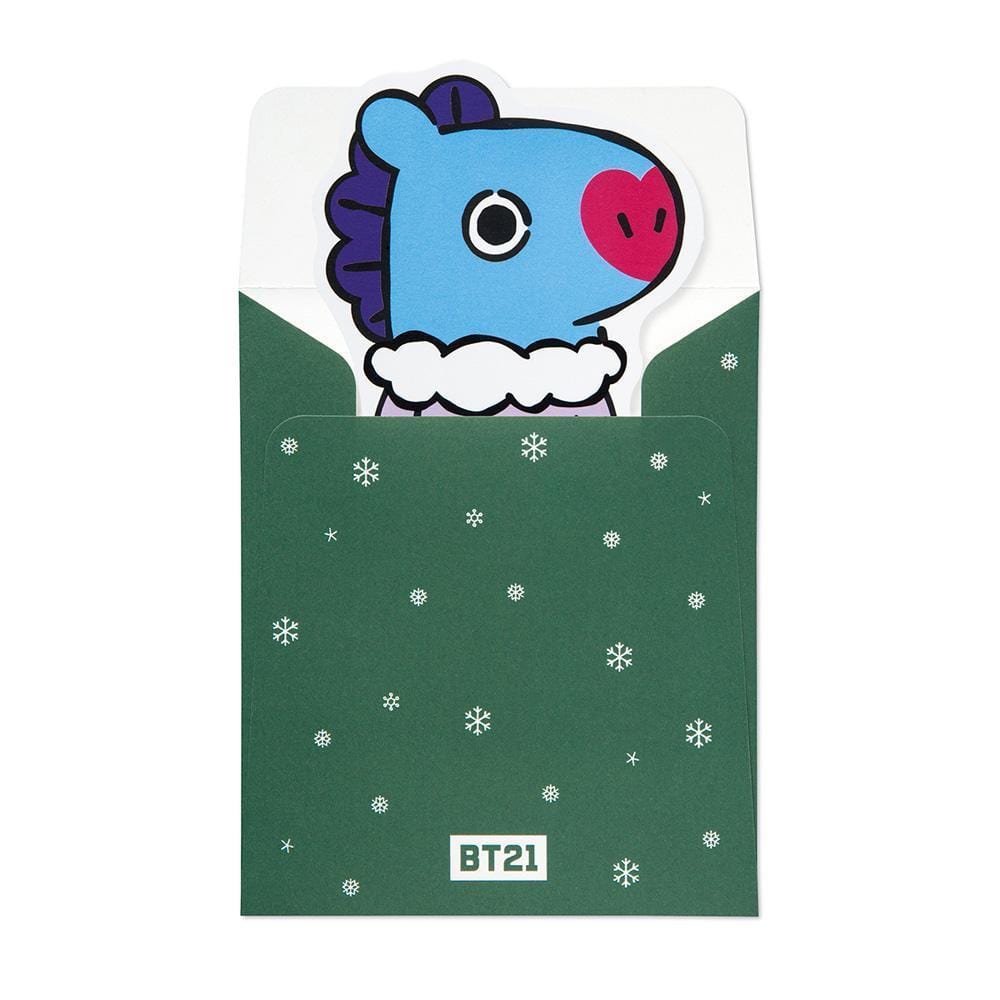 BT21 Winter Message Card - Mang Version | Cute Korean Character Greeting Card for Christmas, Birthday, Holiday Gifts | Perfect for BTS Fans, K-Pop Lovers & Stationery Collectors