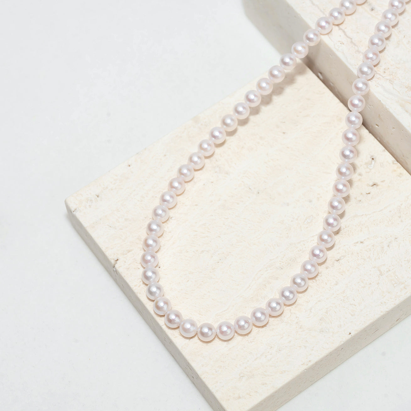 18K Gold HANADAMA Akoya Pearl Necklace - AAA Grade Aurora Luster - Elegant Jewelry Gift for Women (Wedding, Anniversary, Party)