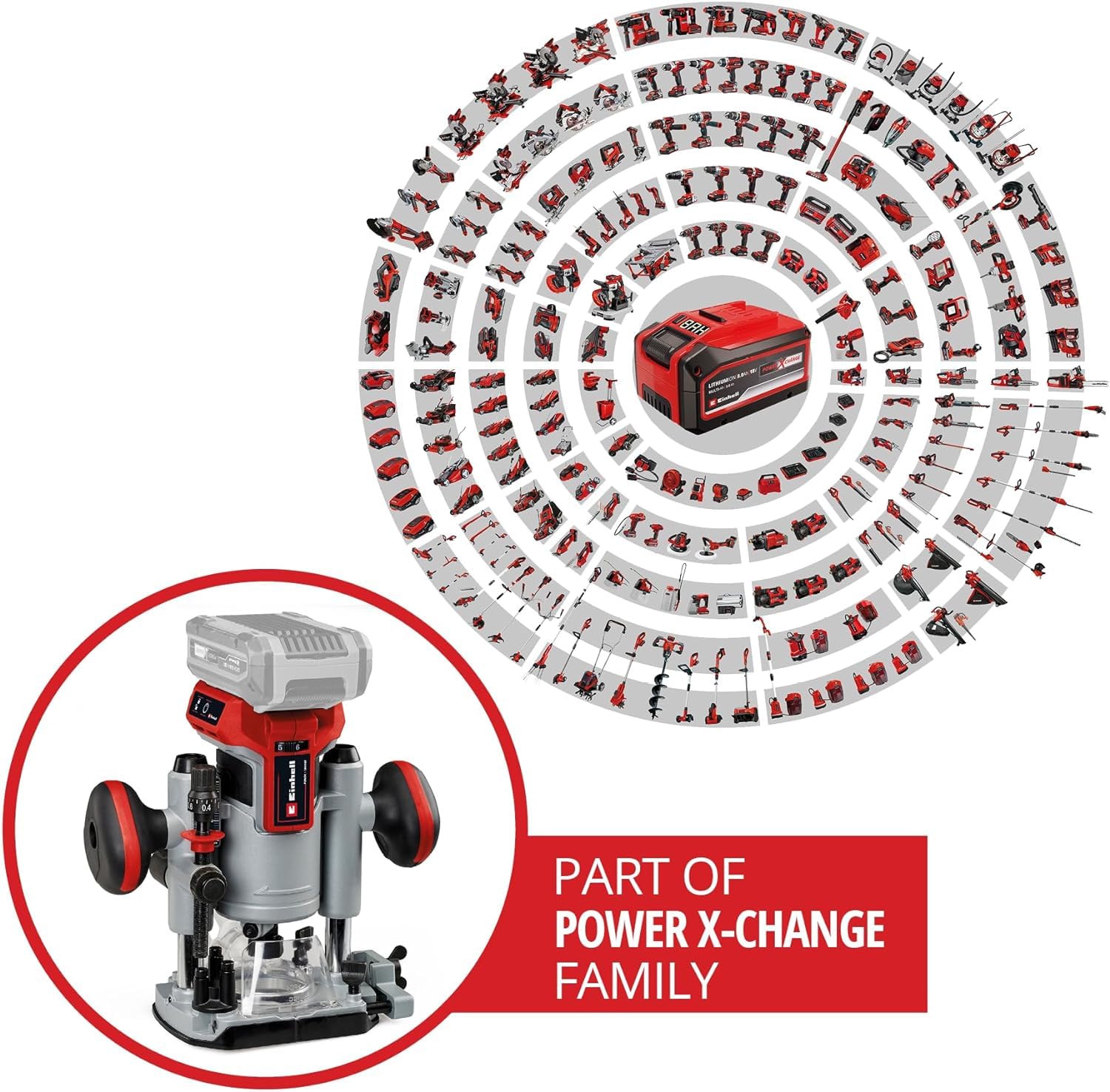 Einhell TP-RO 18 Cordless Brushless Router Set - 18V Lithium-Ion Edge Trimmer with Depth Adjustment, Accessories & Carry Case (Battery Not Included) - Perfect for Woodworking, DIY Projects & Professional Carpentry