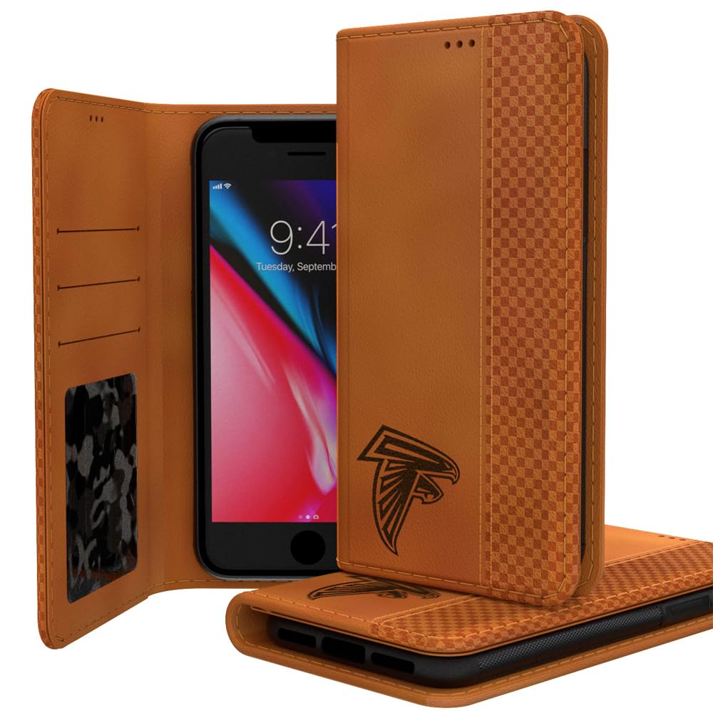 Atlanta Falcons iPhone Folio Case - NFL Team Logo Wallet Phone Cover with Card Slots & Stand for iPhone 14/13/12/11 Pro Max - Perfect for Game Day & Everyday Use