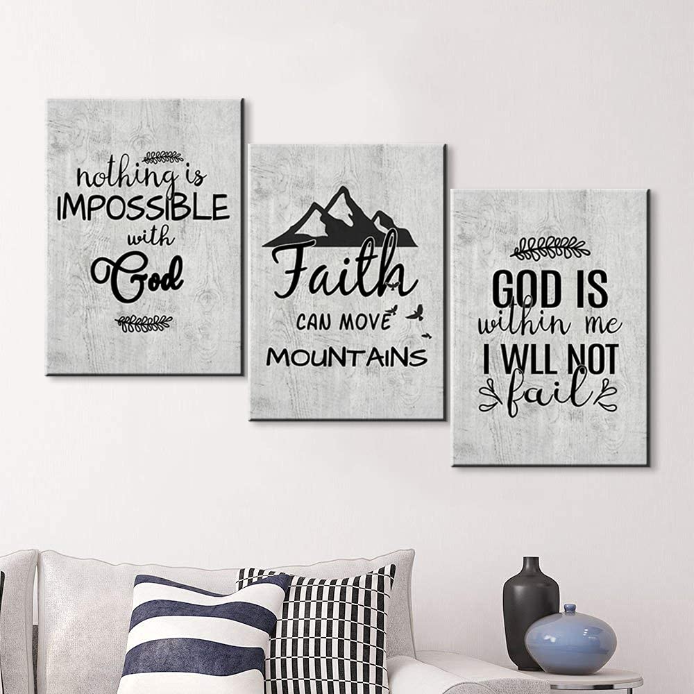 Bible Verses Wall Art - Christian Scripture Decor with 'God is with Me' Quote - Jesus Wall Art for Living Room & Bedroom - Religious Home Decor Poster (20''Wx28''Hx3) - Perfect for Prayer Spaces & Faith-Inspired Interiors