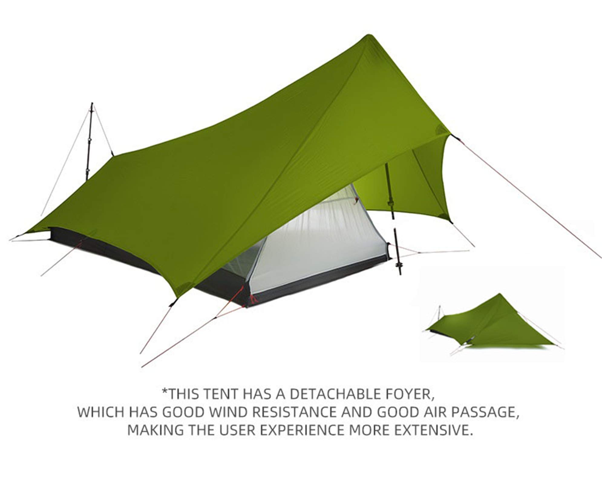 Ultralight Waterproof Pop Up Backpacking Tent - Easy Setup 1-2 Person Portable Sun Shelter for Camping, Hiking, Beach & Outdoor Festivals - Windproof & Privacy Design for Family Adventures