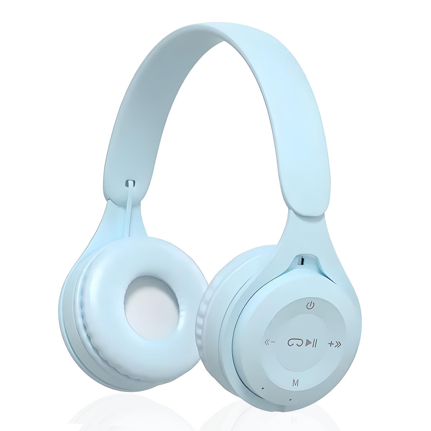 Upgraded Hybrid Active Noise Cancelling Wireless Bluetooth Headphones with Mic, Deep Bass & Hi-Fi Audio, Soft Earpads for Comfort, Long Battery Life - Perfect for Home Office, Travel & Commuting (Over-Ear, Blue)