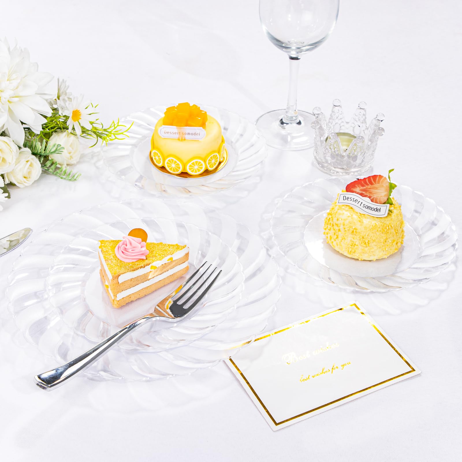 100-Pack 9 Inch Clear Plastic Plates - Durable Reusable & Washable Disposable Plates for Parties, Weddings, Travel - Premium Shatterproof Dinnerware for Birthdays, Events & Celebrations - Ideal for BBQs, Picnics & Catering Services