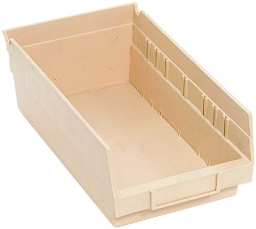 QUANTUM STORAGE SYSTEMS K-QSB102IV-10 10-Pack Plastic Shelf Bin Organizers, 11-5/8