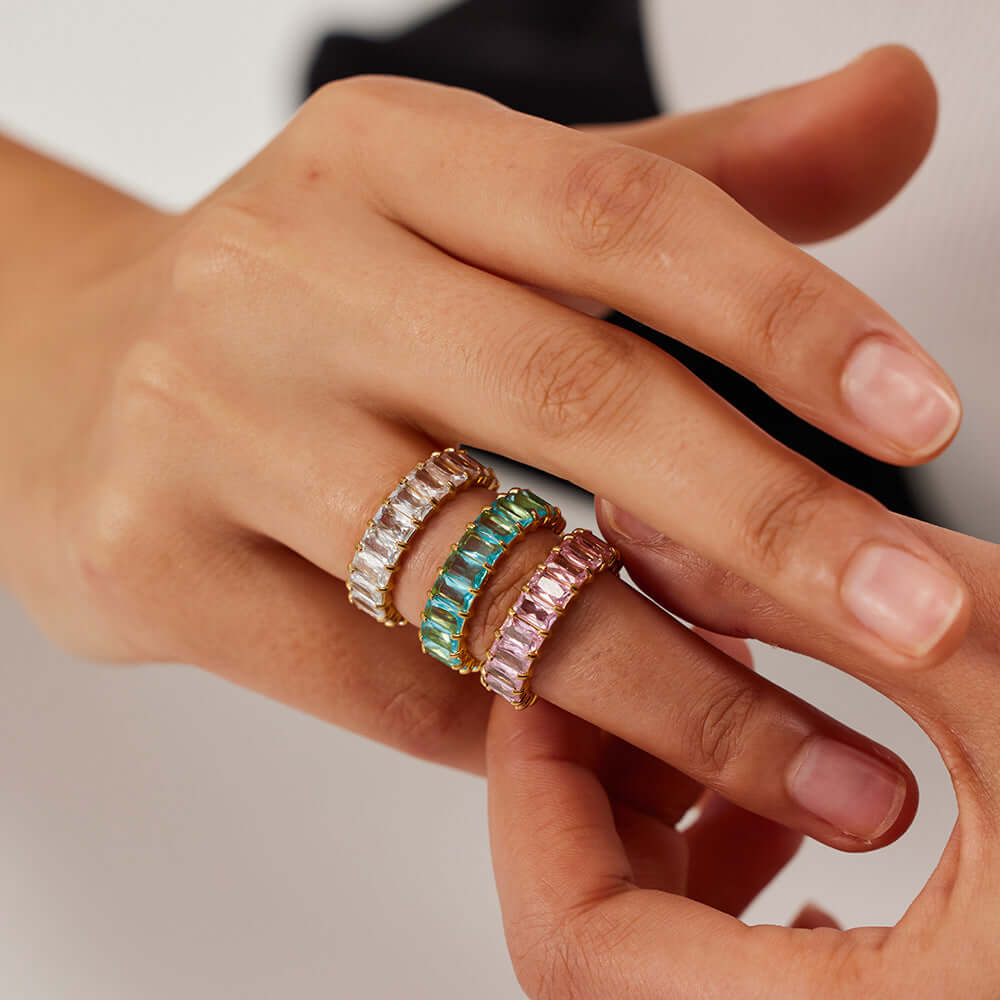 18K Gold Plated Zircon Midi Ring for Women - Elegant Stackable Finger Ring - Perfect for Everyday Wear, Parties & Special Occasions | JDR034