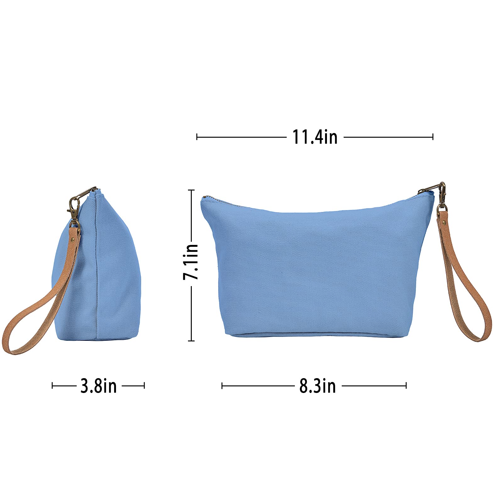 Minimalist Travel Makeup Bag - Waterproof Canvas Cosmetic Organizer with 1 Pocket for Women - Perfect for Airplane Carry-On, Gym Essentials & Daily Beauty Storage