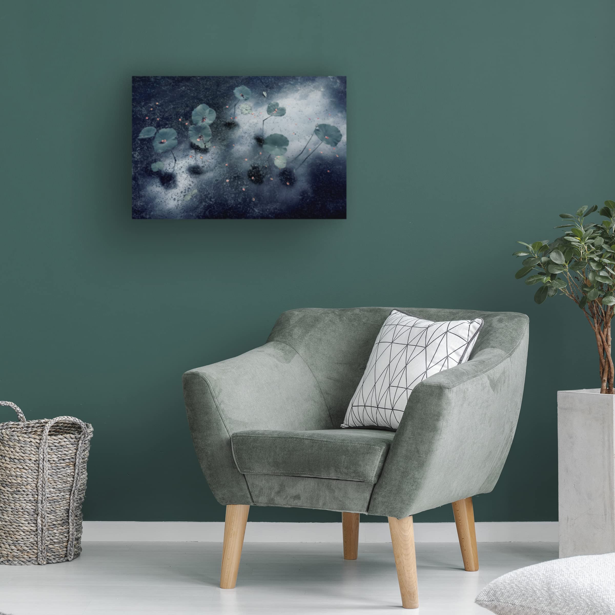 Trademark Fine Art 'Plant In The Galaxy' Canvas Wall Art Print by Ekkachai Khemkum - Modern Space Themed Home Decor for Living Room, Bedroom & Office