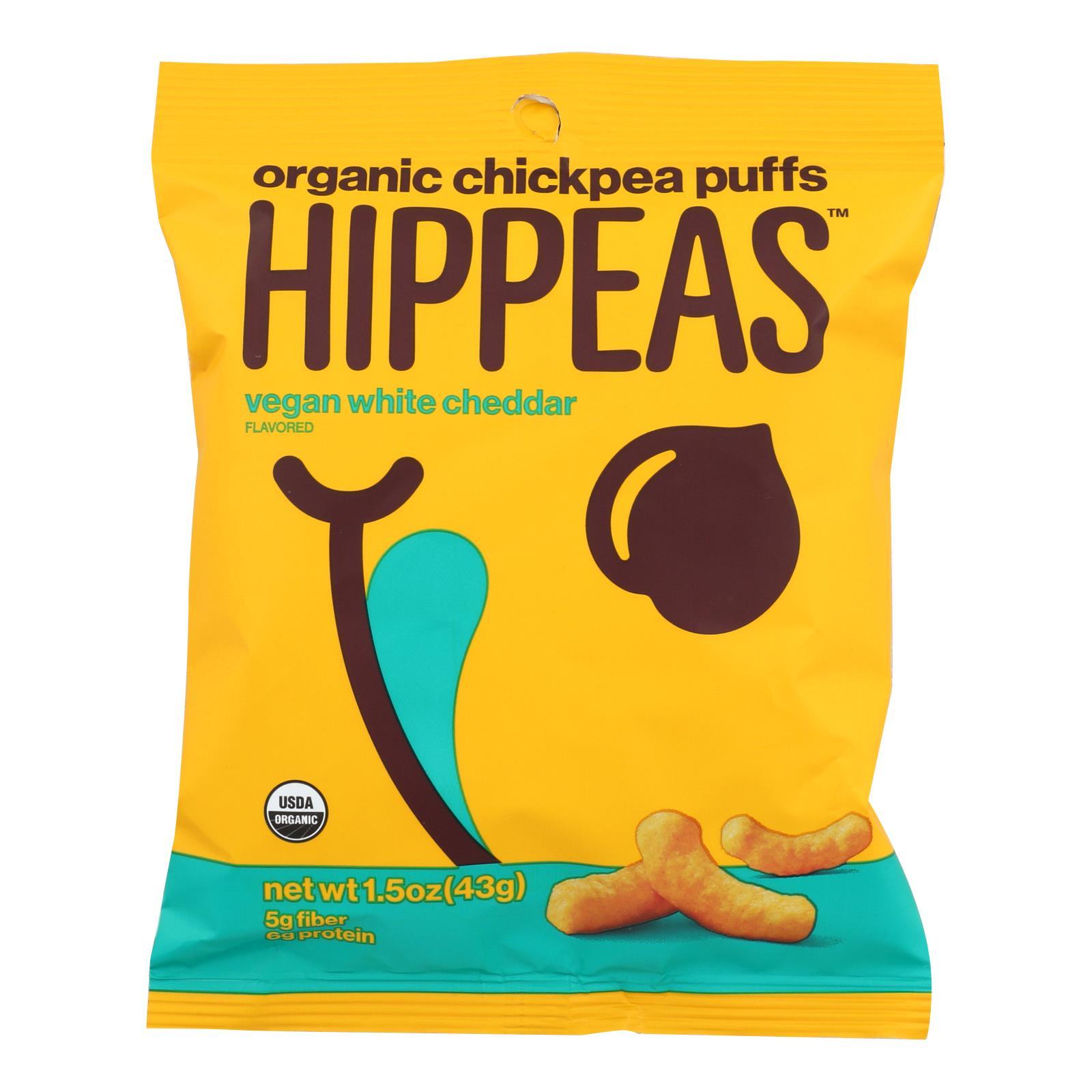 Hippeas Organic Vegan White Cheddar Chickpea Puffs - Gluten Free, Non-GMO, Healthy Snack Pack for Kids & Adults - Perfect for School Lunches, Office Snacks & On-the-Go Munchies