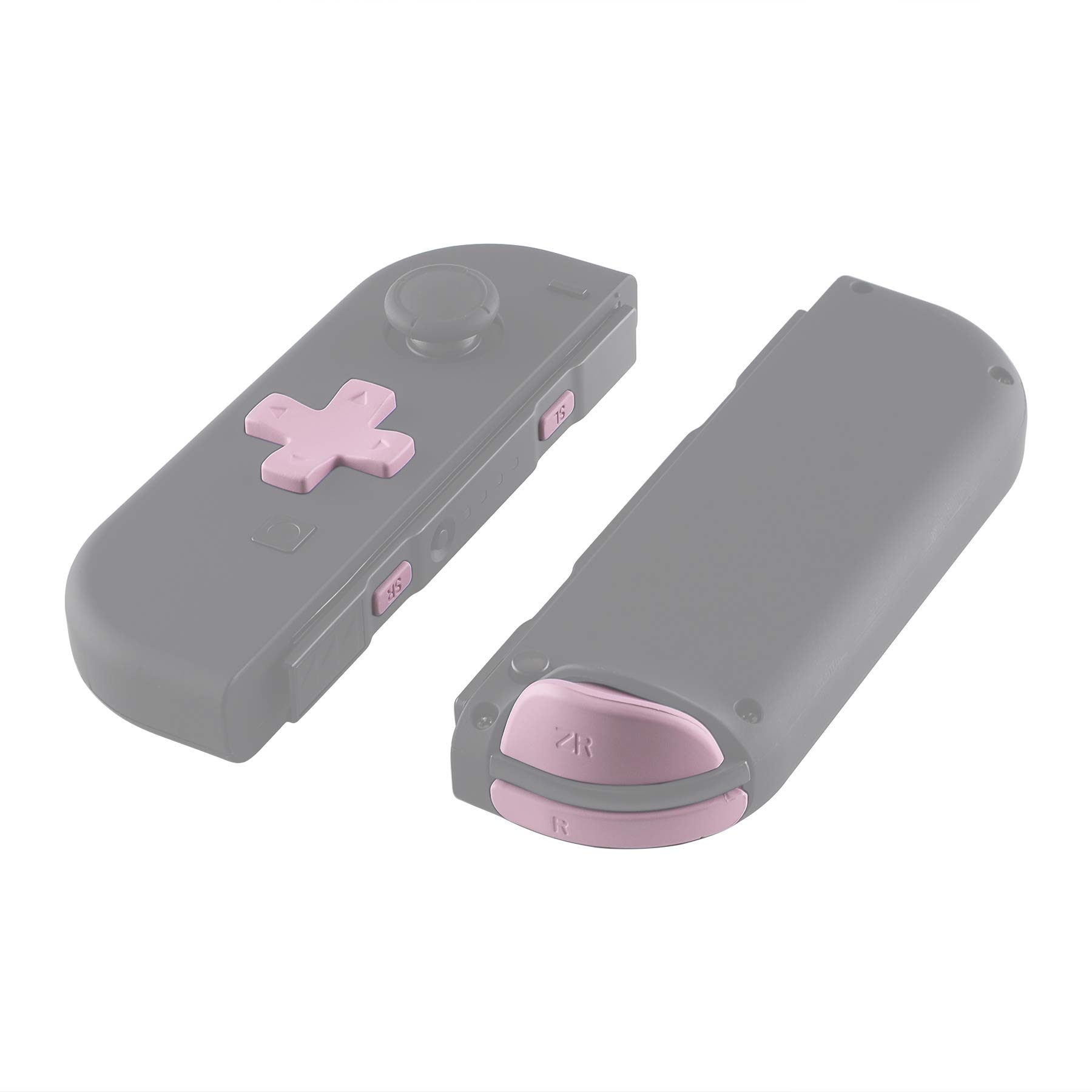 ExtremeRate Cherry Blossom Pink Replacement Button Kit for Nintendo Switch & OLED Joy-Con - Includes D-Pad, ABXY Buttons, SR/SL/L/R/ZR/ZL Triggers & Springs (D-Pad Compatible with ExtremeRate Shell Only) - Perfect for DIY Controller Repair & Customization