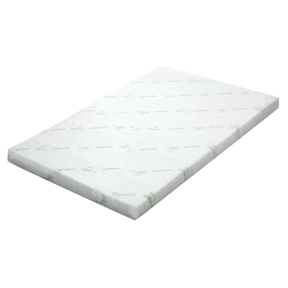 Cool Gel Memory Foam Mattress Topper with Bamboo Cover - 8cm Single Size for Queen Bed | Pressure Relief & Temperature Regulation | Perfect for Hot Sleepers & Back Pain Relief